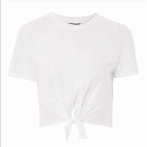 TOPSHOP Knot Front Crop Top T-Shirt Tee 12